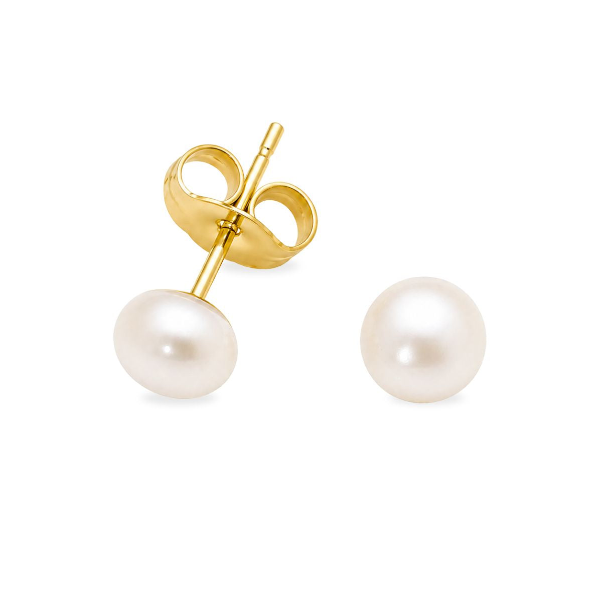 9ct Yellow Gold 5.5-6mm Freshwater Pearl Studs