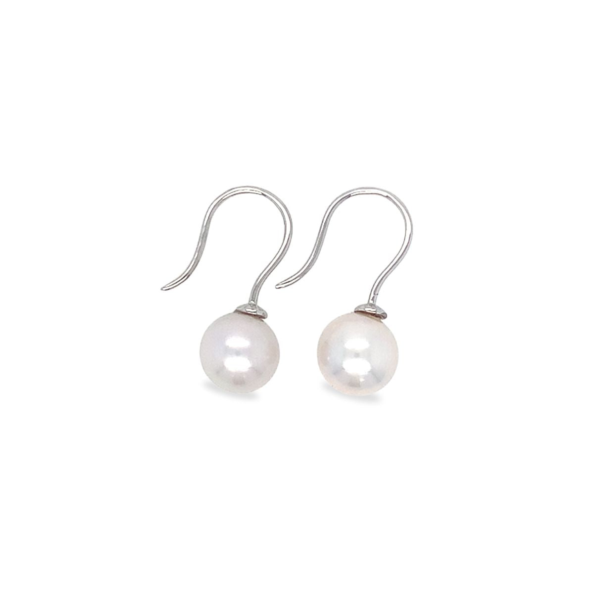 9ct White Gold 8-9mm South Sea Pearl Hooks