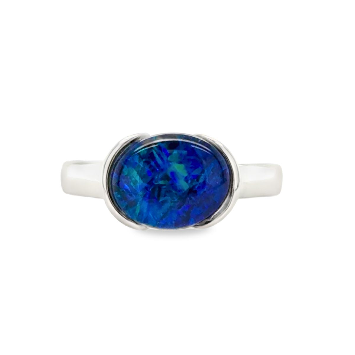 Sterling Silver 11x9 Triplet Opal Ring