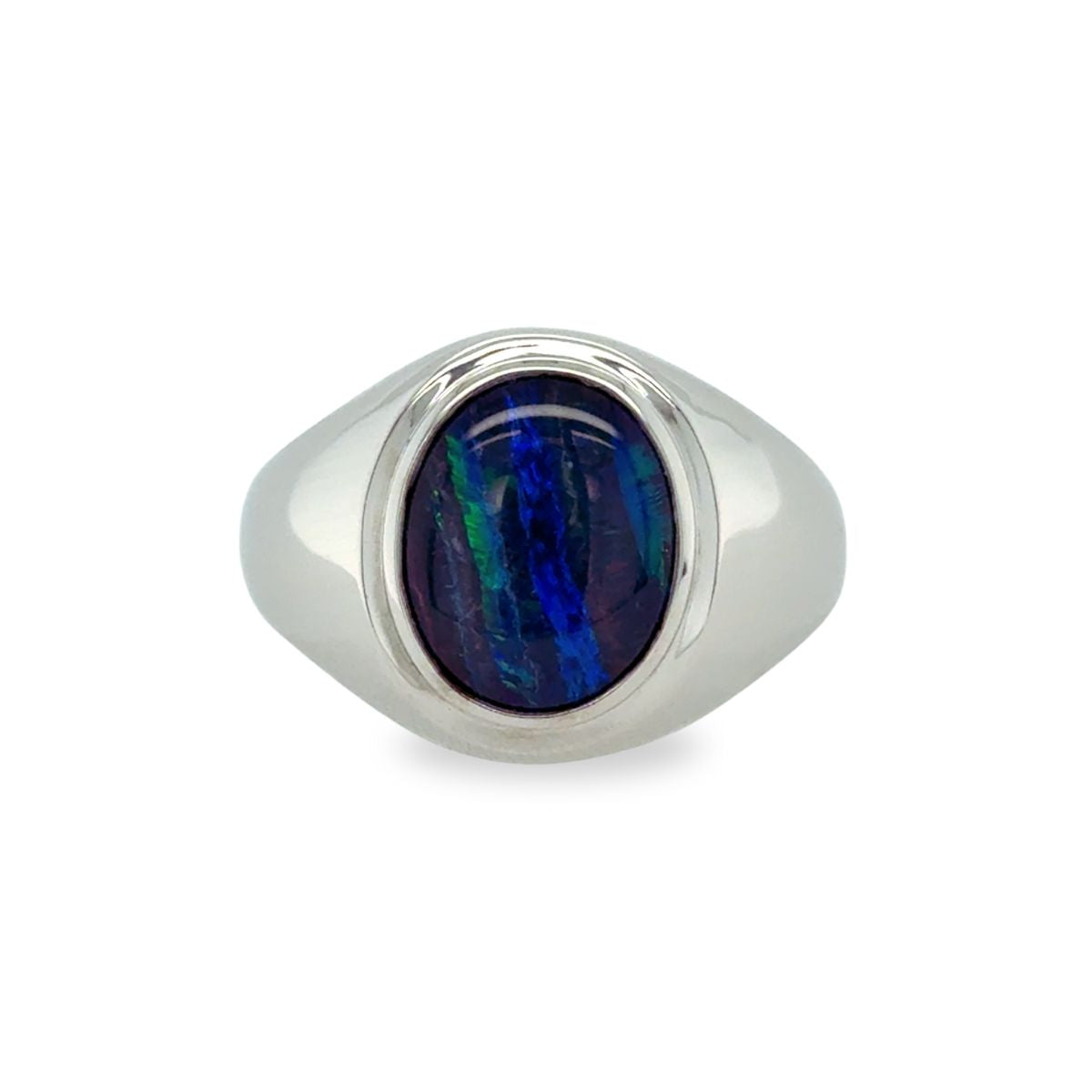 Sterling Silver Triplet Opal Gents Ring