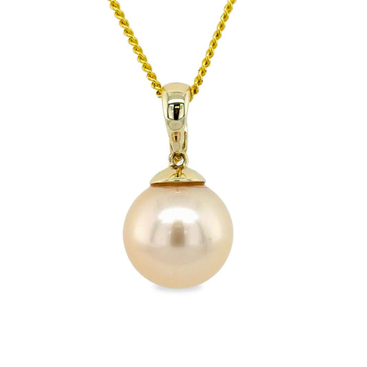 9ct Yellow Gold 11-11.5mm Gold South Sea Pearl Enhancer Pendant