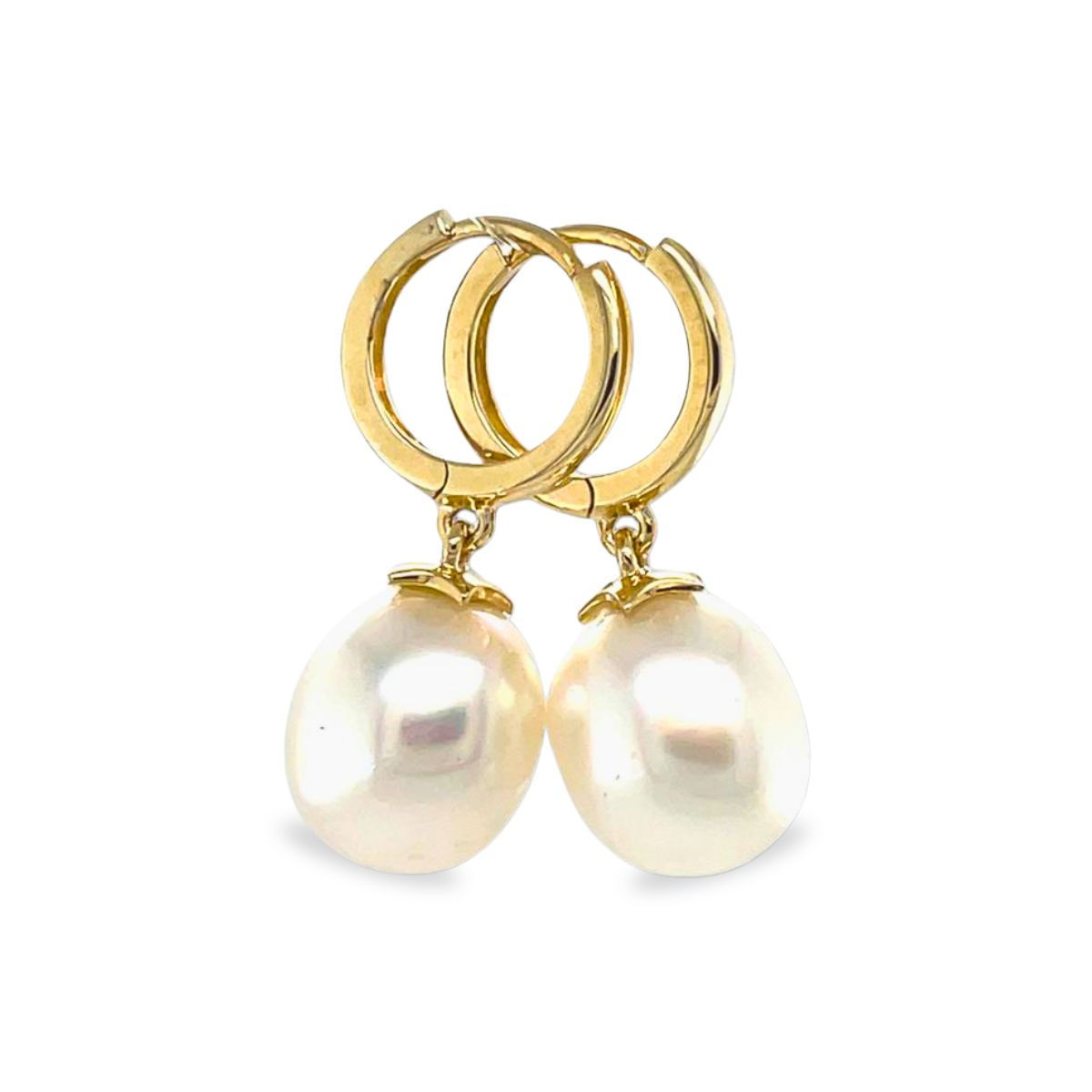 9ct Gold 9-10mm South Sea Pearl Huggie Hoops