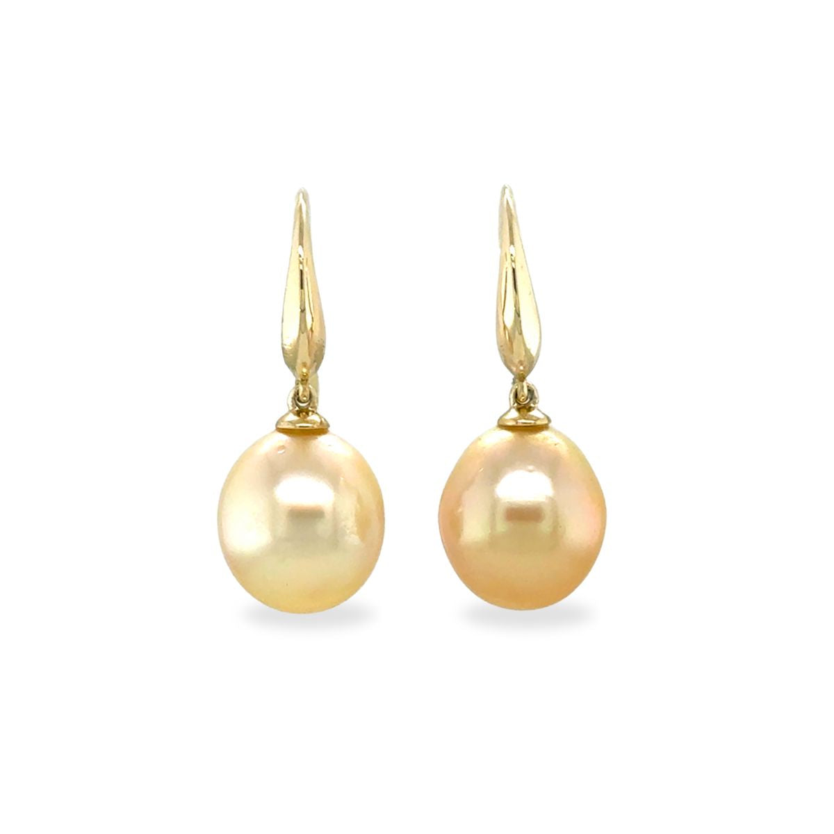 9ct Yellow Gold 11-12mm Gold South Sea Pearl Drop Hooks