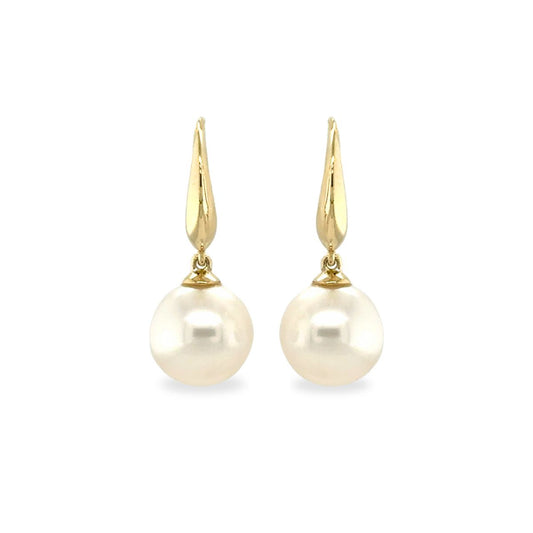 9ct Yellow Gold 9mm South Sea Pearl Drop Hooks