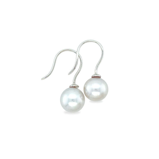 9ct White Gold 8.5-9mm South Sea Pearl Hooks
