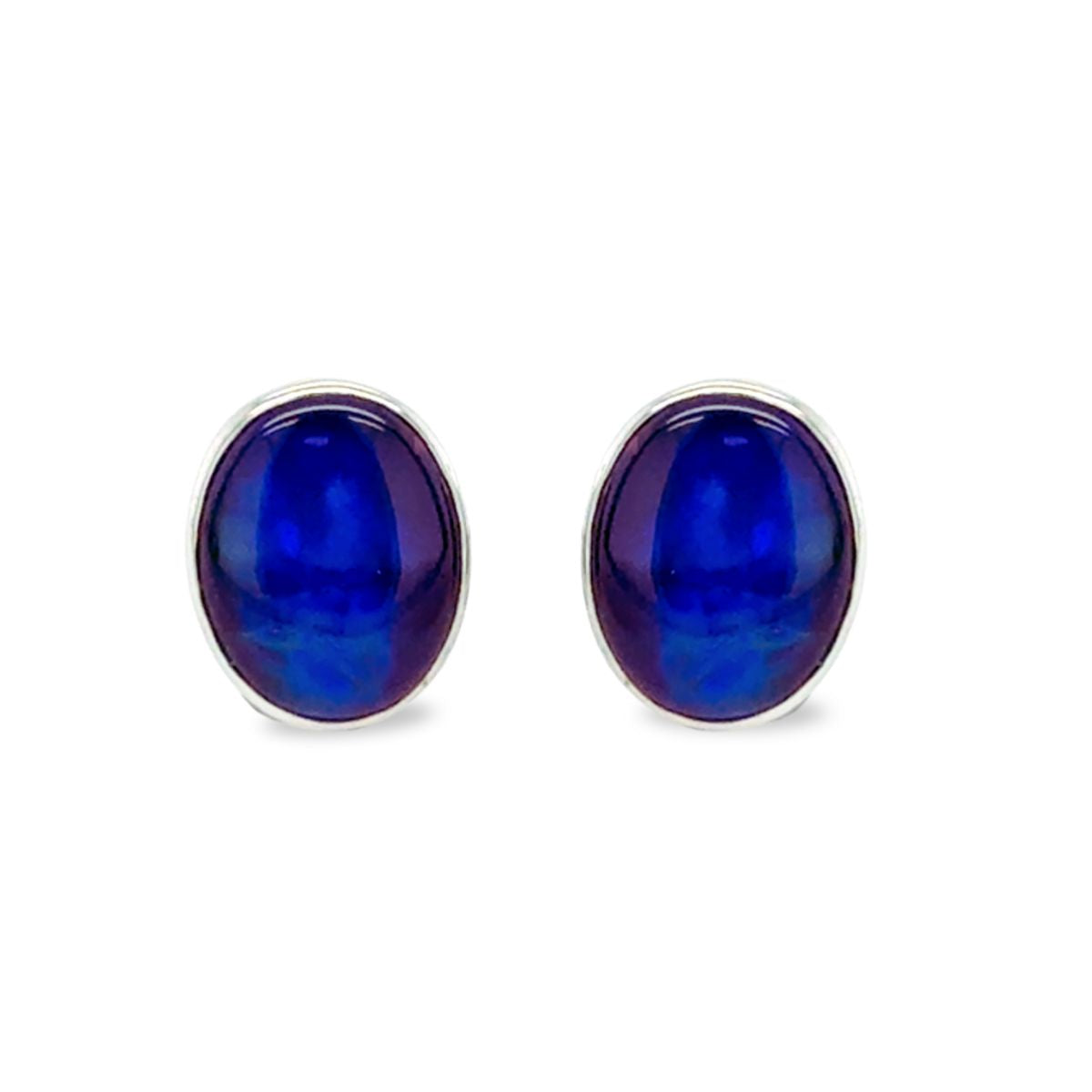 Sterling Silver 9x7 Triplet Opal Studs