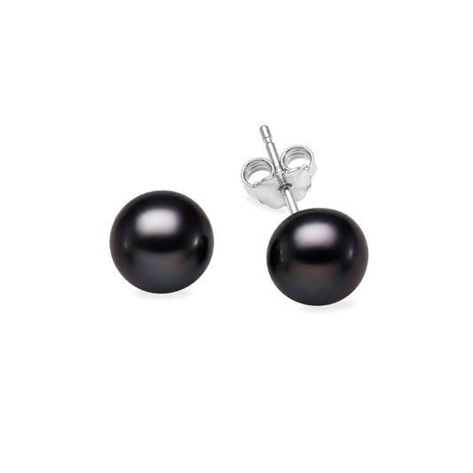 Sterling Silver 5mm Black Freshwater Pearl Studs