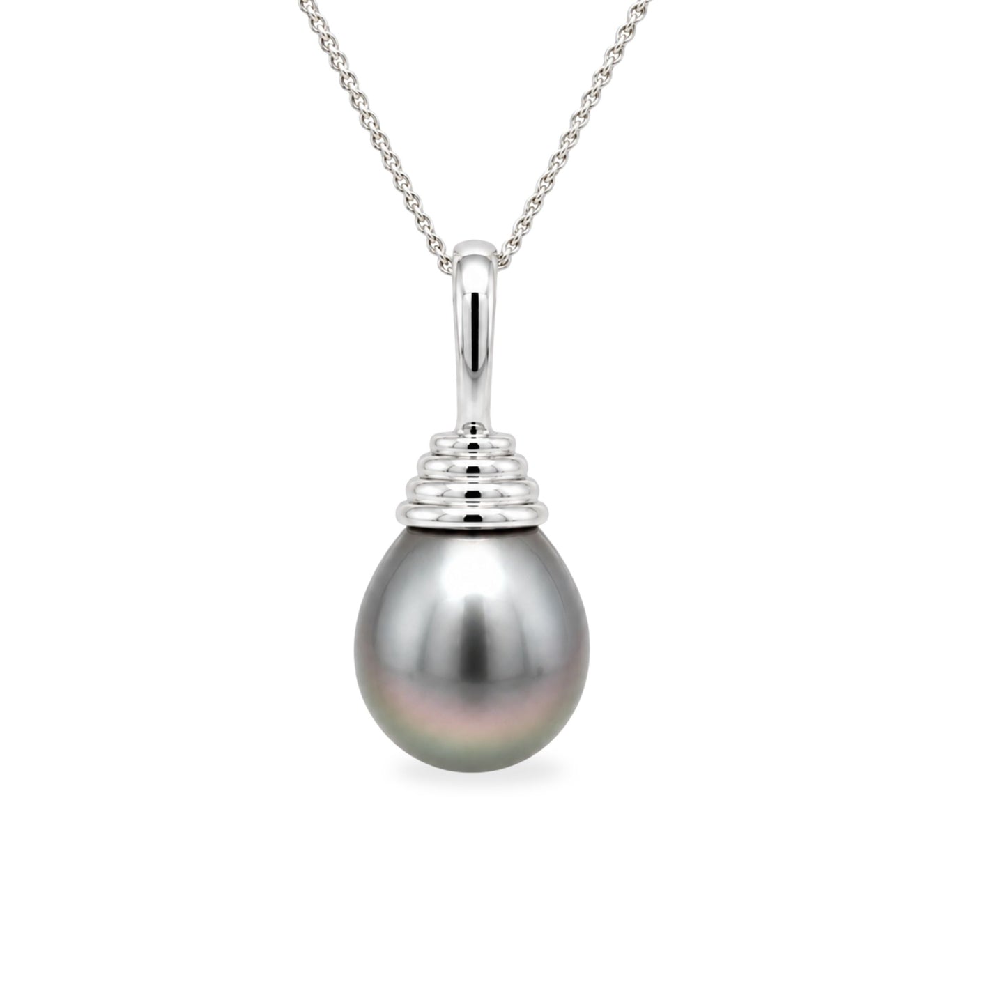 9ct White Gold 13-14mm Tahitian Baroque Pearl 'Bee-Hive' Enhancer