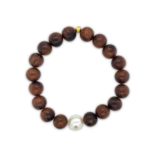 Arafura Collection South Sea Pearl & Rosewood Bracelet
