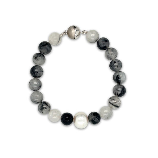 Arafura Collection South Sea Pearl & Rutilated Quartz Bracelet