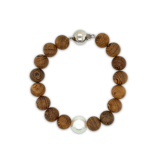 Arafura Collection South Sea Pearl & Wengewood Bracelet