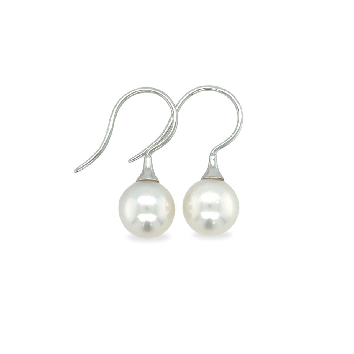 9ct White Gold 8.5mm South Sea Pearl Hooks