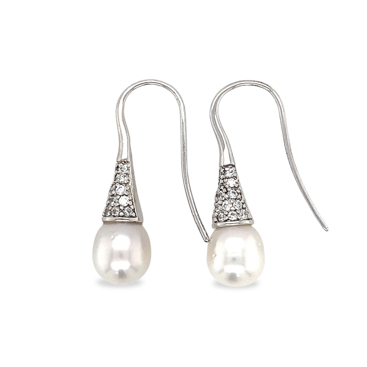 Sterling Silver 8-9mm South Sea Pearl Cone Hooks
