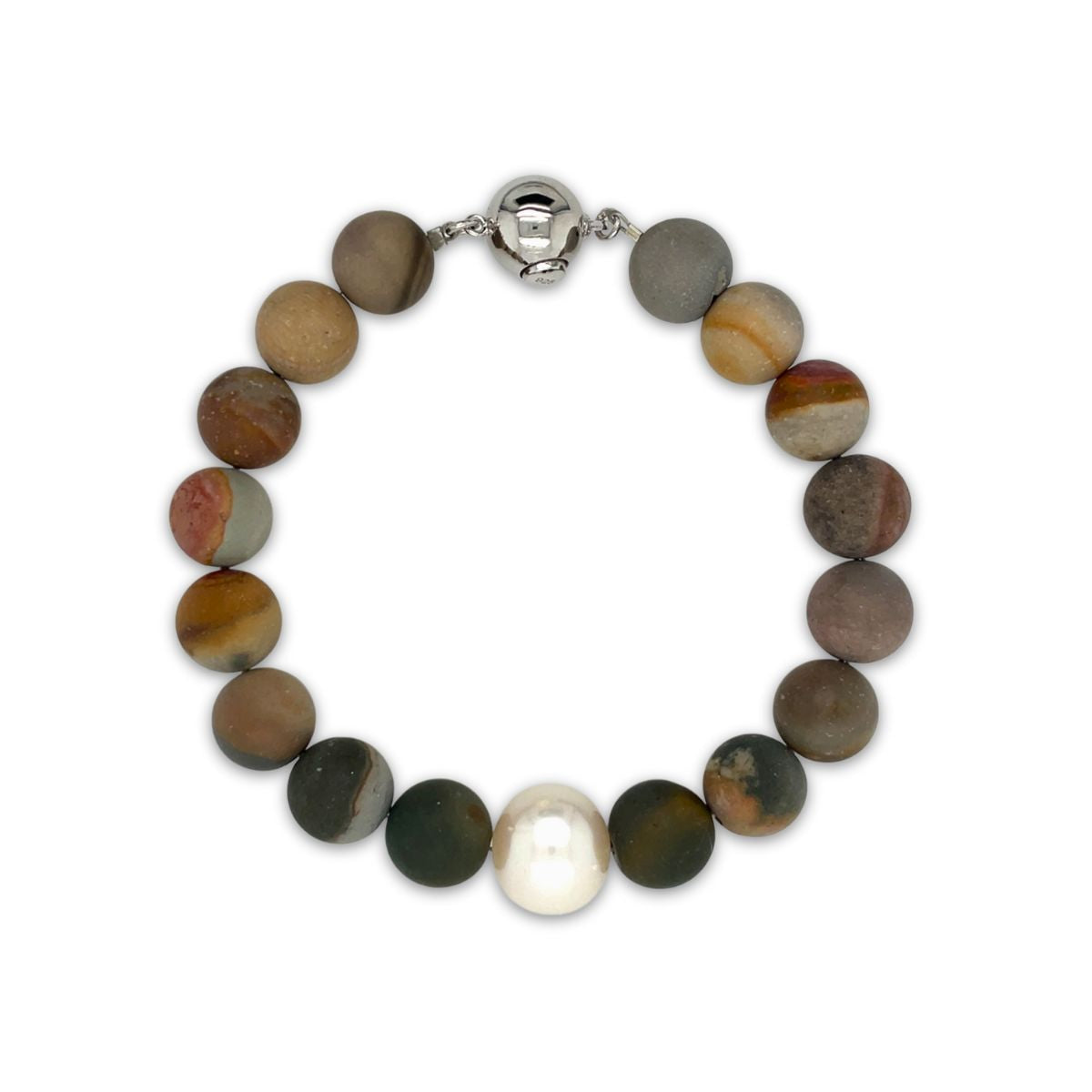 Arafura Collection South Sea Pearl & American Picture Jasper Bracelet