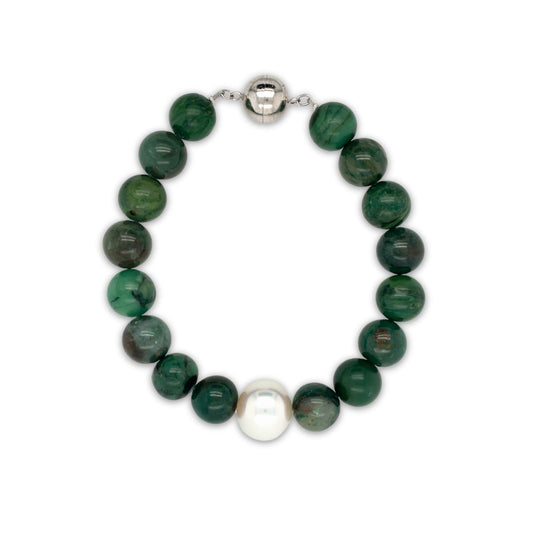 Arafura Collection South Sea Pearl & African Jade Bracelet