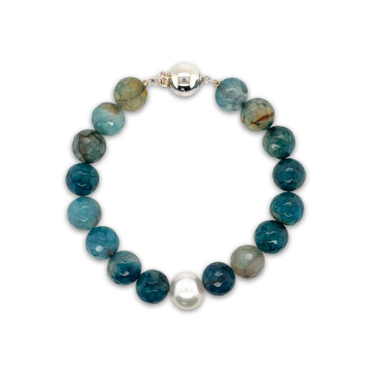 Arafura Collection South Sea Pearl With Agate Bracelet