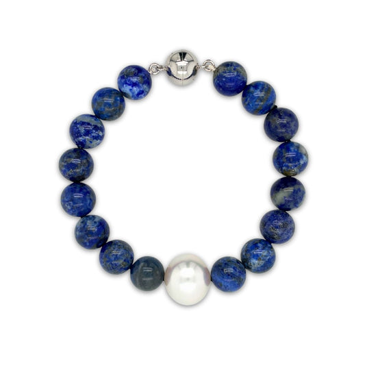 Arafura Collection South Sea Pearl & Lapis Lazuli Bracelet