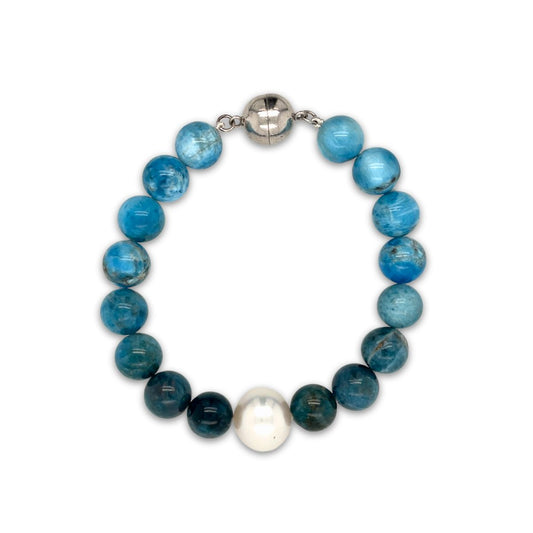 Arafura Collection South Sea Pearl & Blue Apatite Bracelet