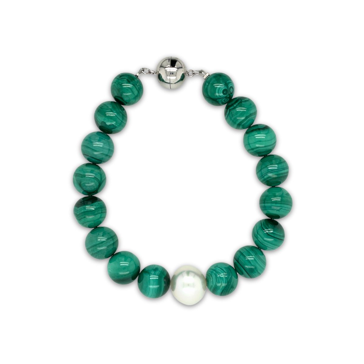 Arafura Collection South Sea Pearl & African Malachite Bracelet