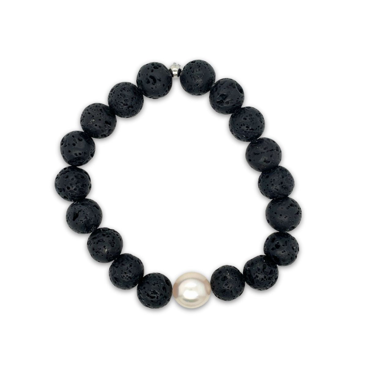 Arafura Collection South Sea Pearl & Black Lava Bracelet