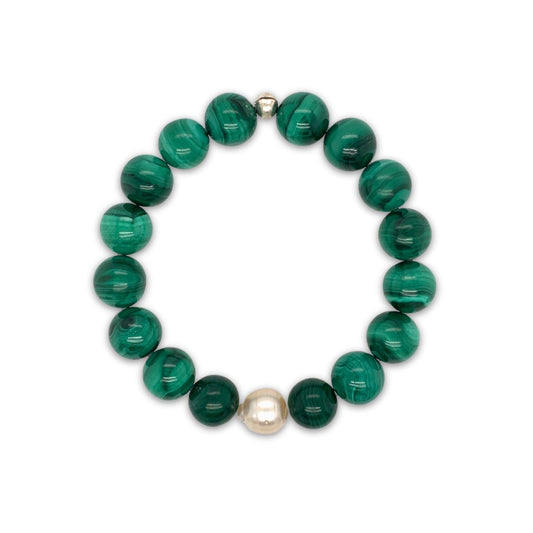 Arafura Collection South Sea Pearl & Malachite Bracelet