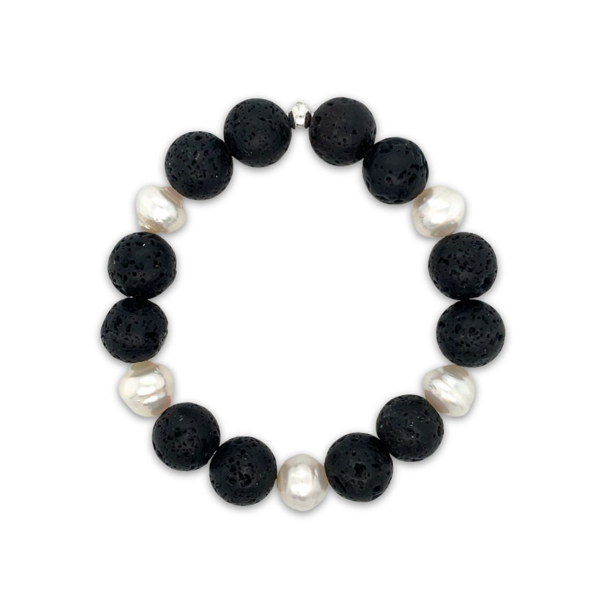 Arafura Collection South Sea Pearl & Lava Bead Bracelet