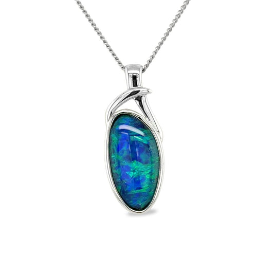 Sterling Silver Freeform Triplet Opal Pendant