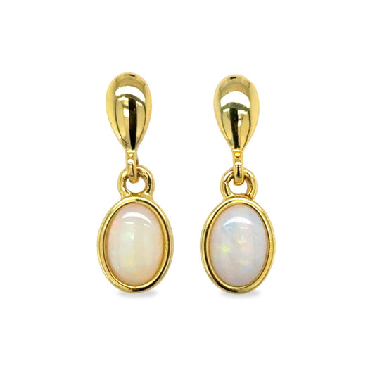 Gold Tone Sterling Silver Solid Opal Studs
