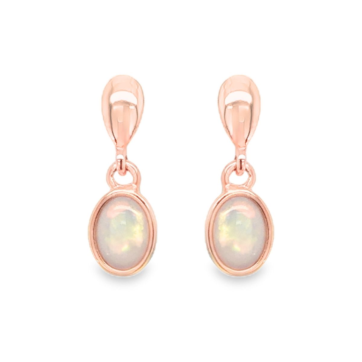 Rose Tone Sterling Silver Soild Opal Studs
