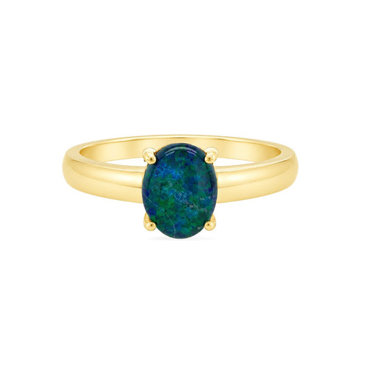 9ct Yellow Gold 9x7 Triplet Opal Ring