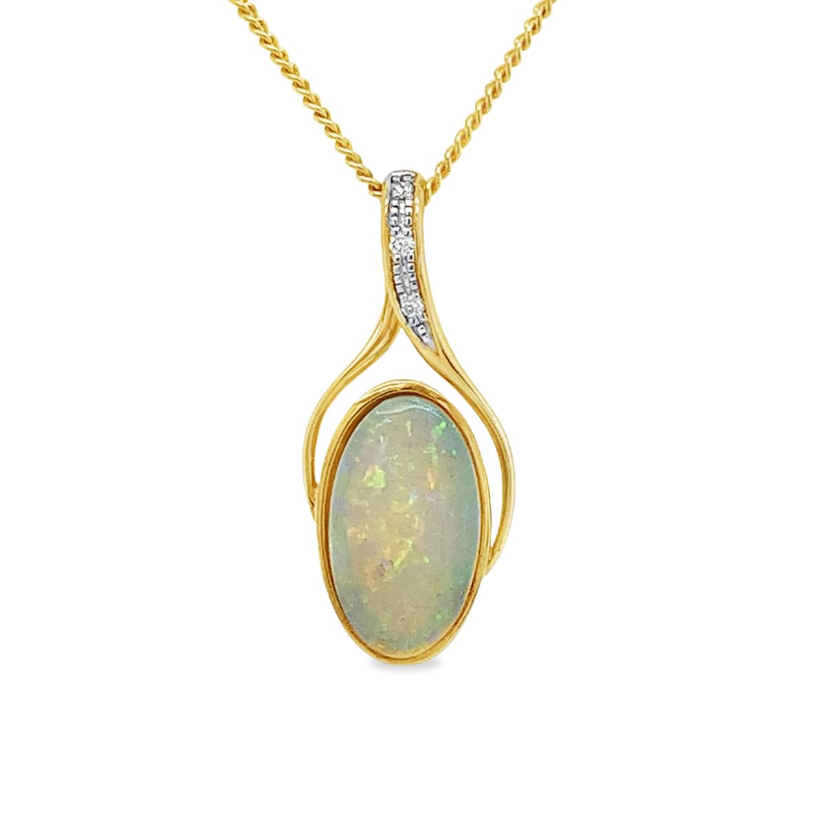 9ct Yellow Gold Australian Solid Opal Pendant