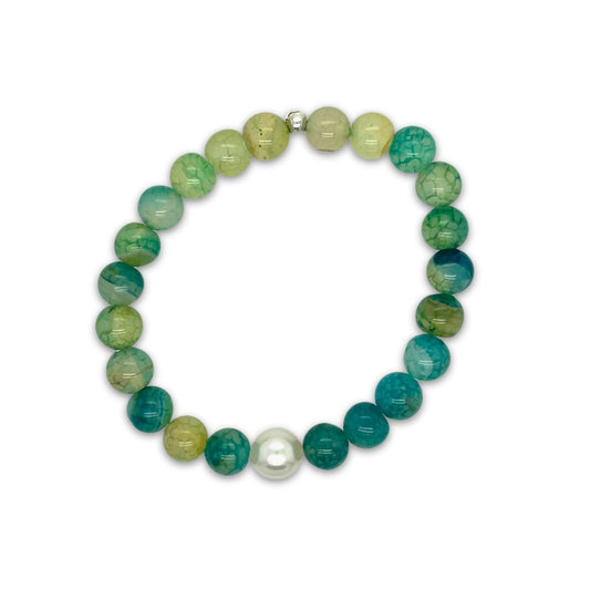 Arafura Collection South Sea Pearl & Sea Green Agate Bracelet