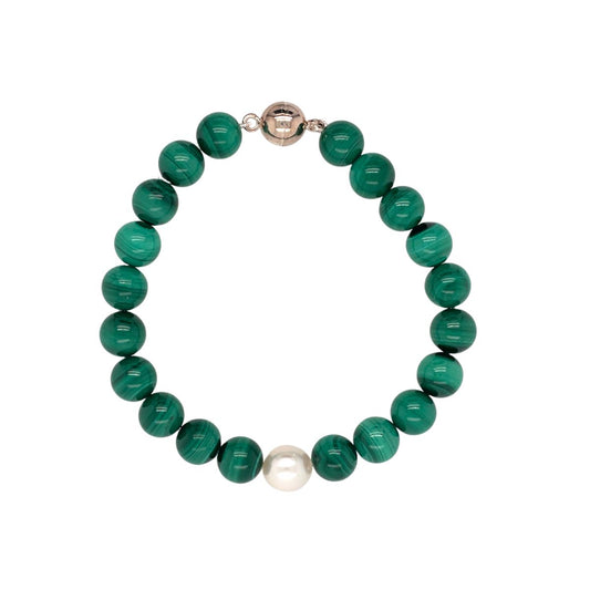 Arafura Collection South Sea Pearl & Malachite Bracelet