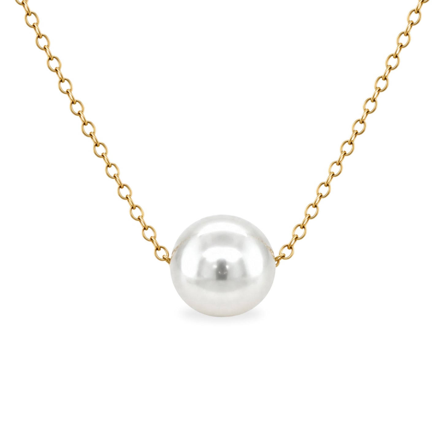 9ct Yellow Gold 50cm, 11-12mm South Sea Pearl Slider Necklace