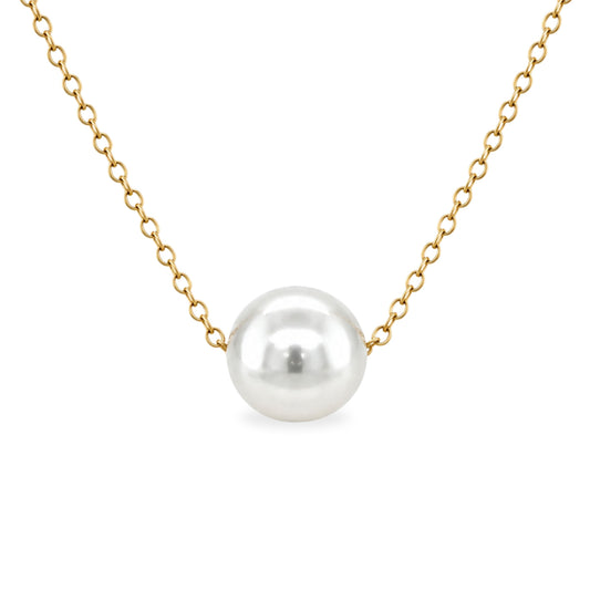 9ct Yellow Gold 50cm, 11-12mm South Sea Pearl Slider Necklace
