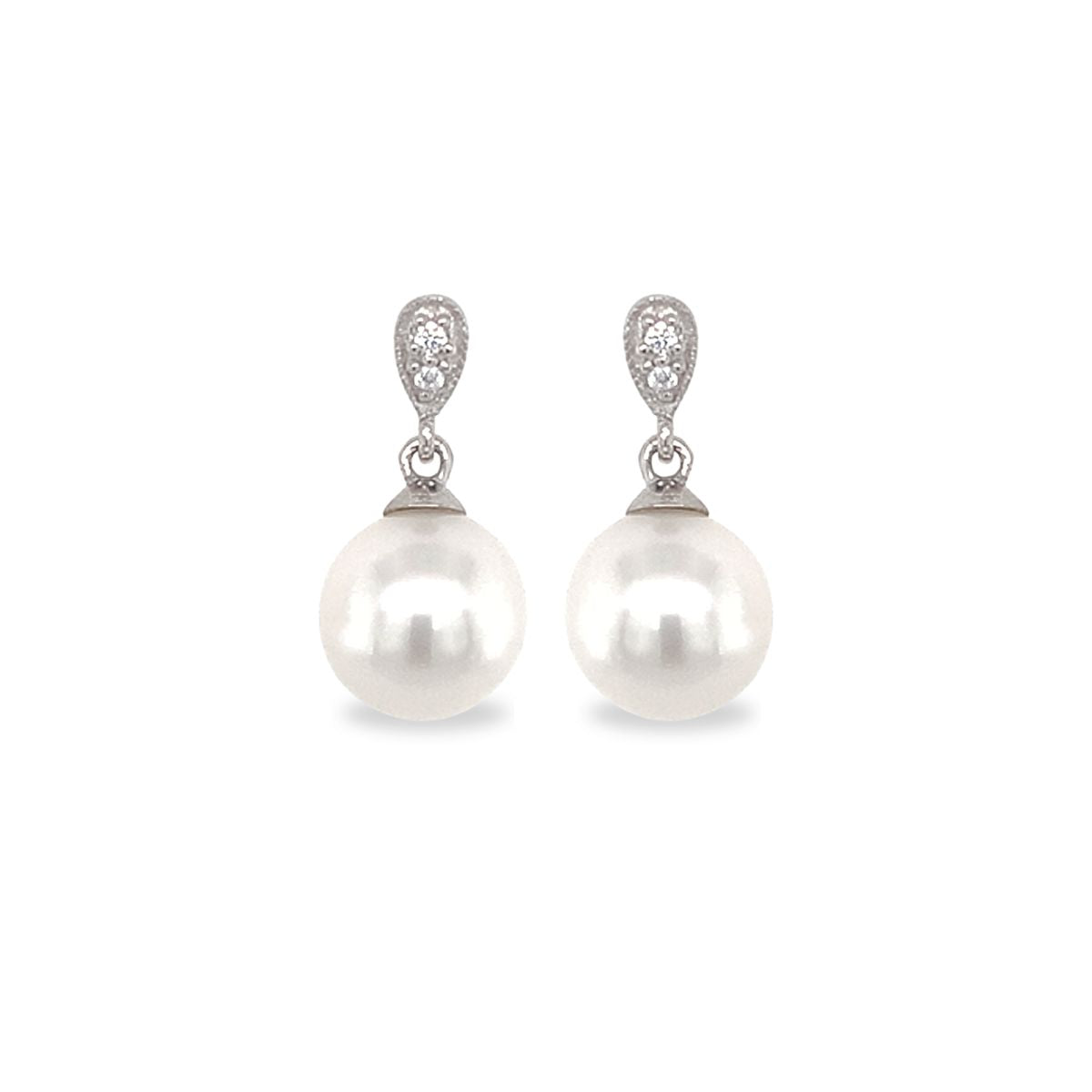 Sterling Silver 8-9mm South Sea Pearl Teardrop Studs