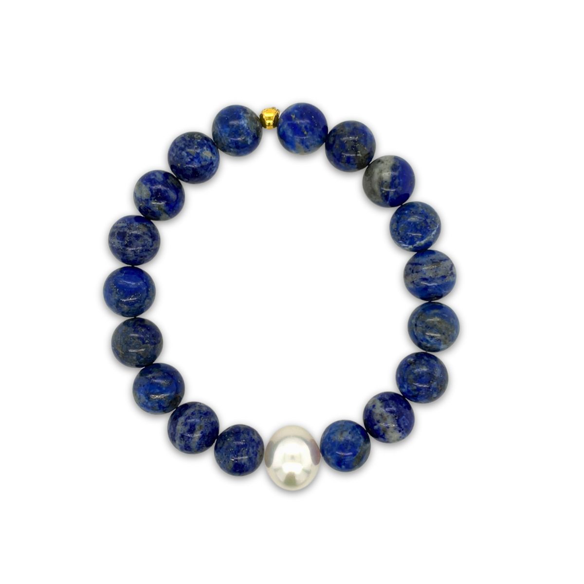 Arafura Collection South Sea Pearl & Lapis Lazuli Stretch Bracelet