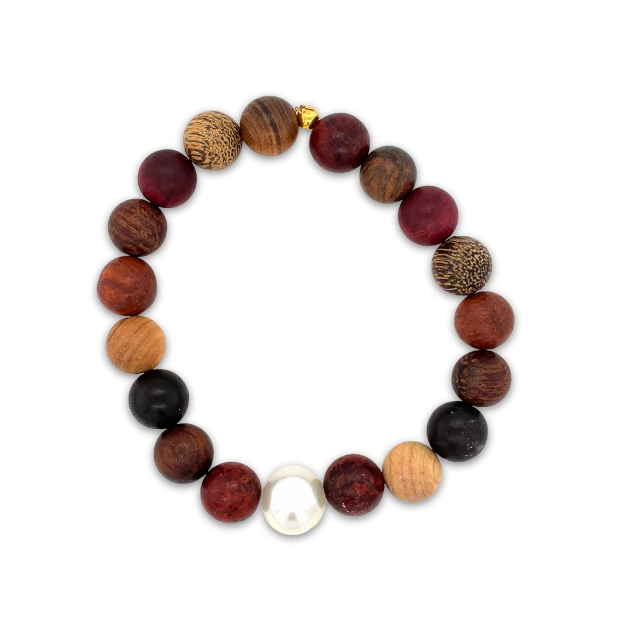 Arafura Collection South Sea Pearl & Mixed Wood Bracelet