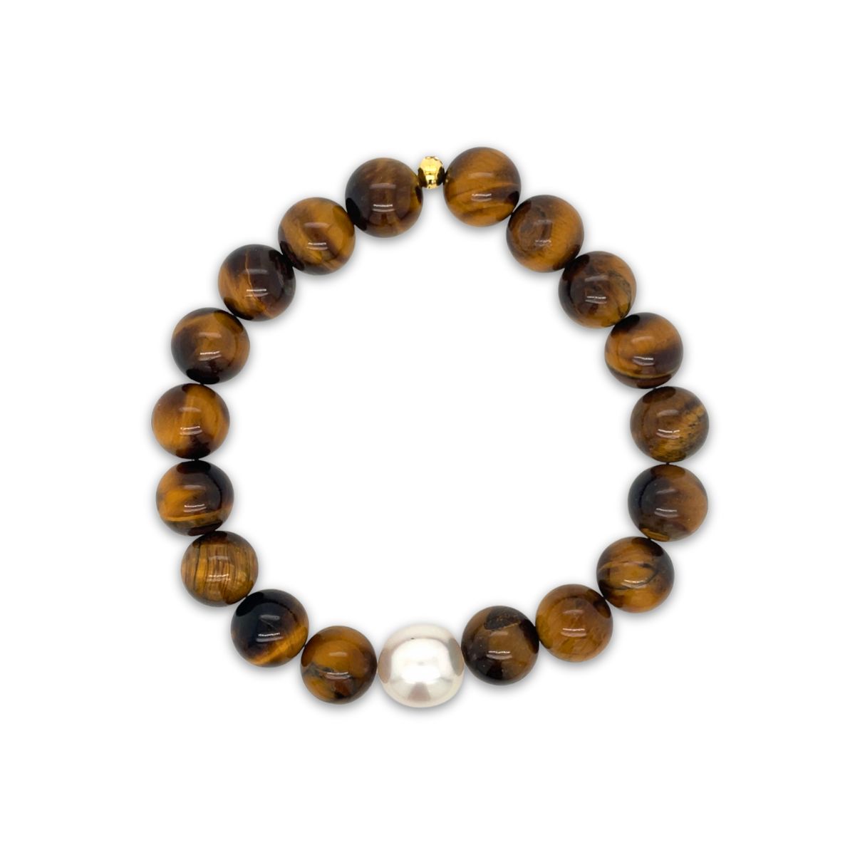 Arafura Collection South Sea Pearl & Tigereye Stretch Bracelet