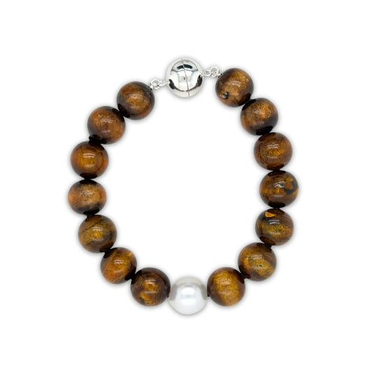 Premium Arafura Collection South Sea Pearl & Golden Coral Bracelet