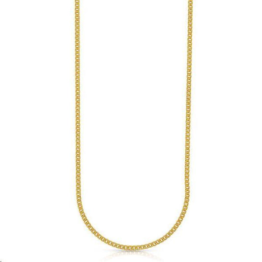 Gold Tone Sterling Silver 1.4mm Curb Link Chain