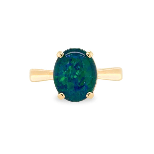 9ct Yellow Gold 11x9 Triplet Opal Ring