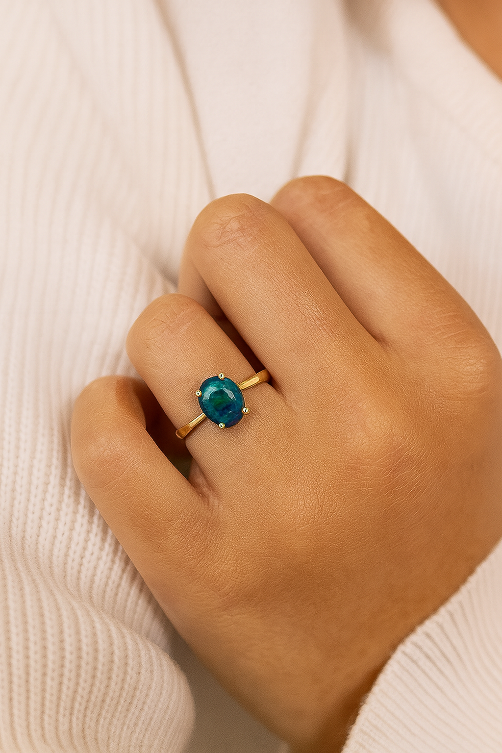9ct Yellow Gold 11x9 Triplet Opal Ring