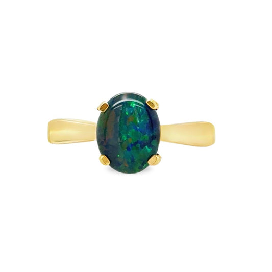 9ct Yellow Gold Triplet Opal Ring