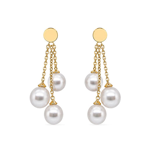 9ct Yellow Gold South Sea Pearl Multi Drop Studs