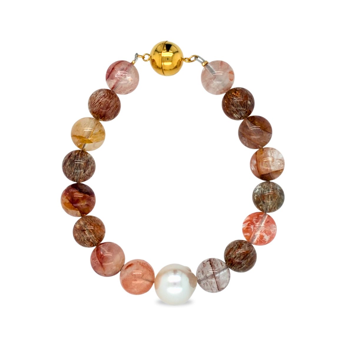 Premium Arafura Collection South Sea Pearl & Hematoid Quartz Bracelet