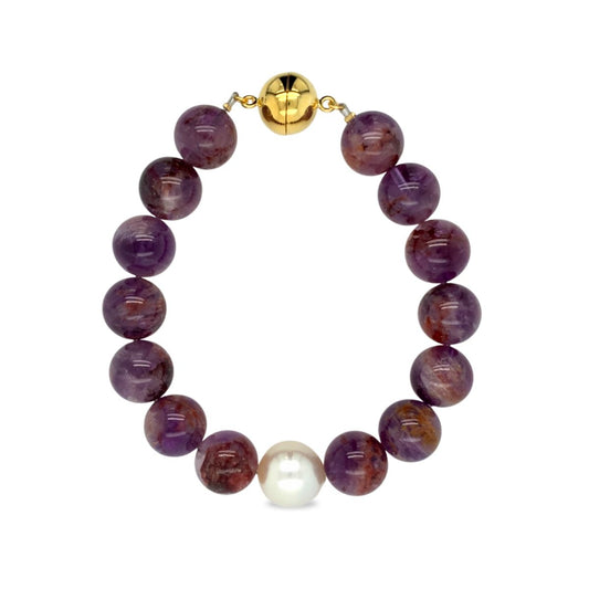 Premium Arafura Collection South Sea Pearl & Phantom Quartz Bracelet