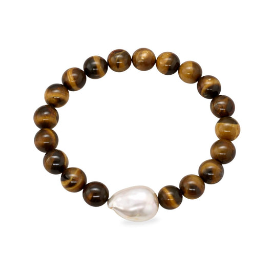 Baroque Freshwater Collection Tiger Eye Bracelet