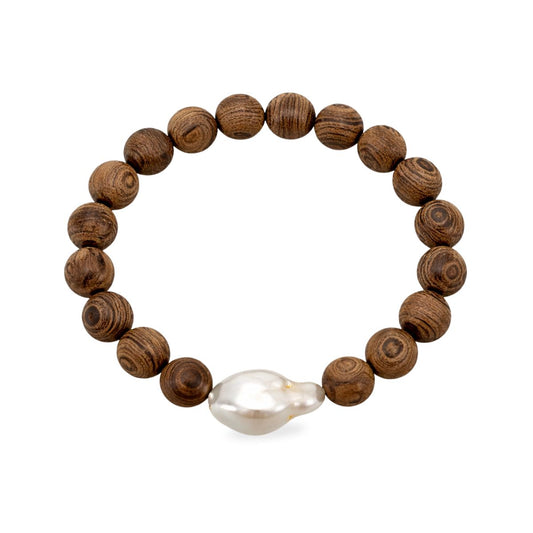 Baroque Freshwater Collection Wengewood Bracelet