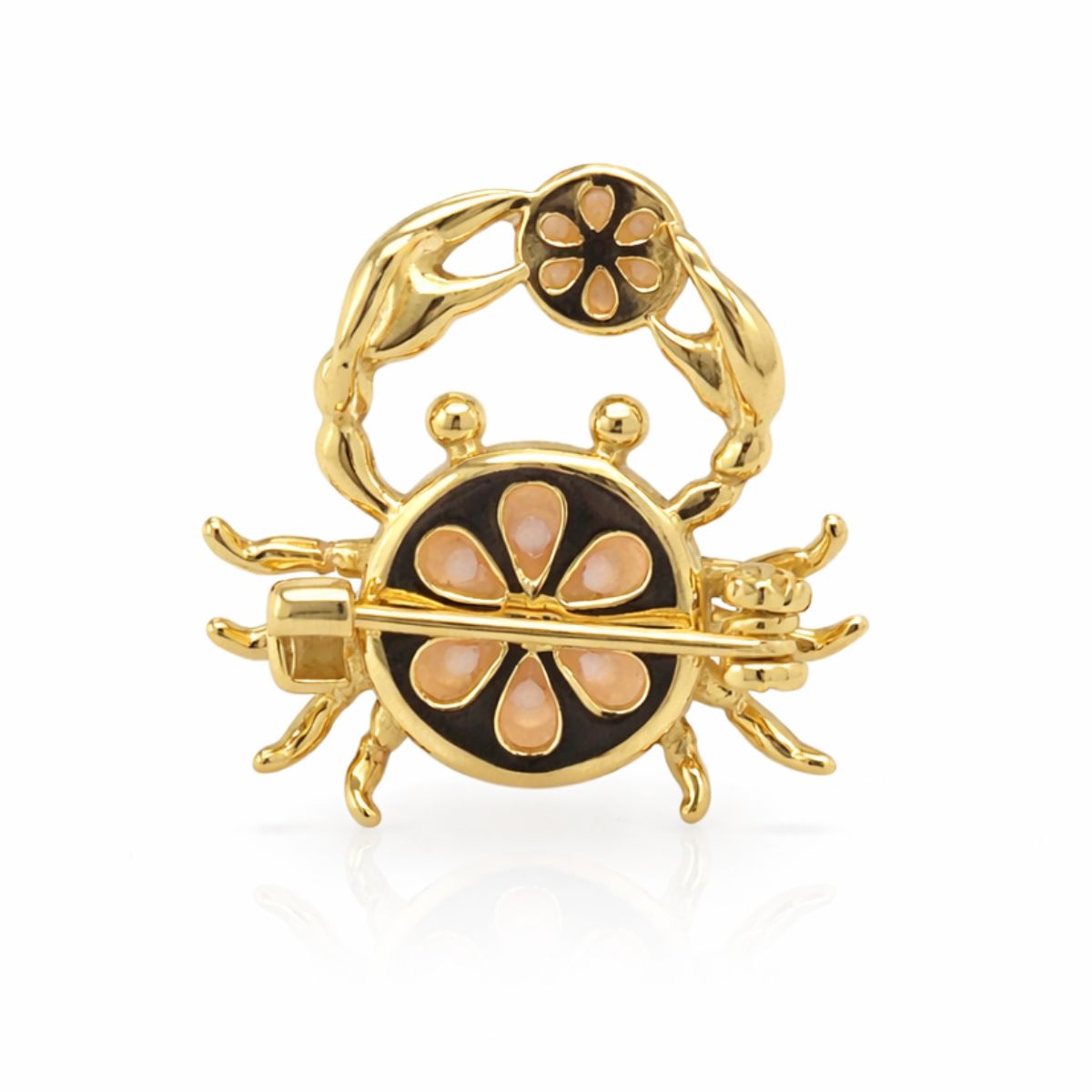 Sterling Siler Gold Tone Freshwater Pearl Crab Pendant/Brooch
